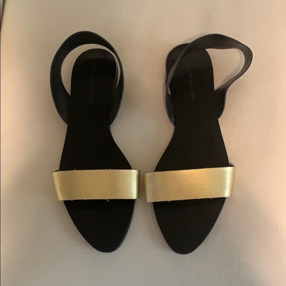Zara black & gold flats